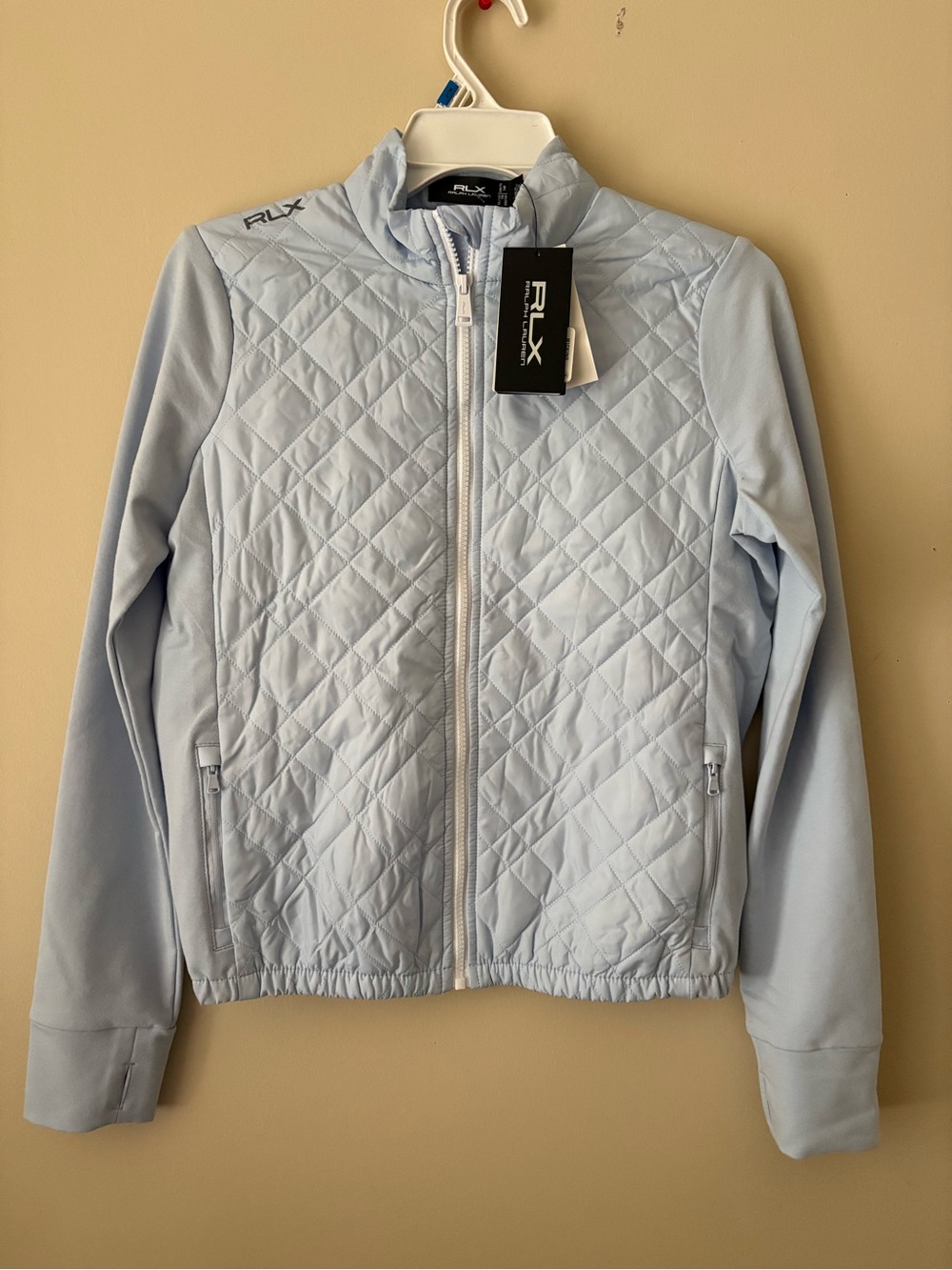 Ralph Lauren RLX  Light Blue Quilted Full-Zip Girls Jacket Sz. XL(16 y.o.) New